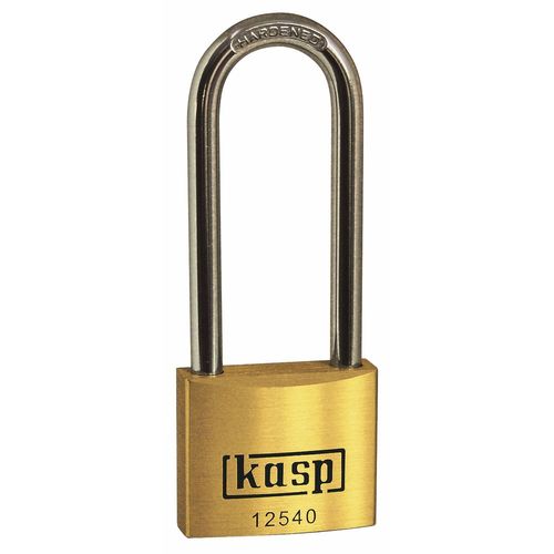 Brass Padlock Long Shackle Keyed Alike   125 Series (093915)